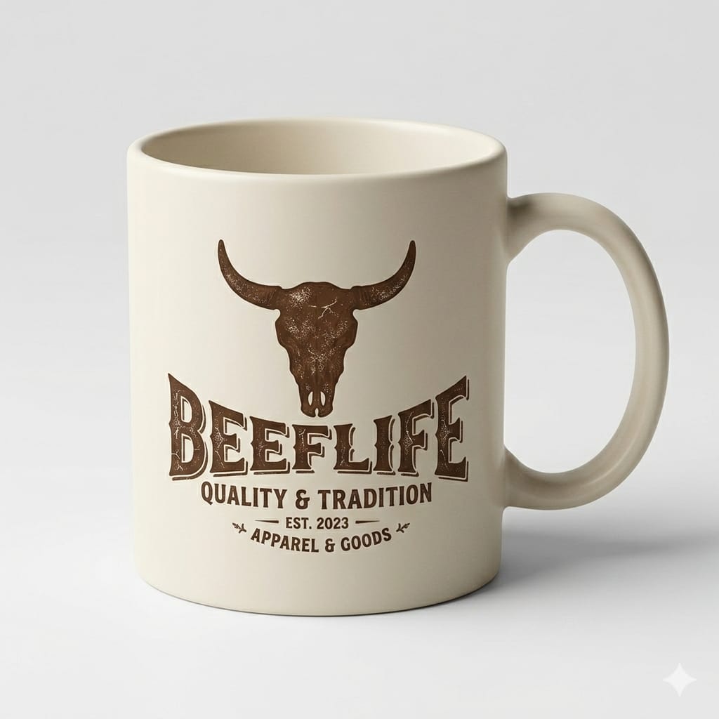 BEEFLIFE campfire logo mug